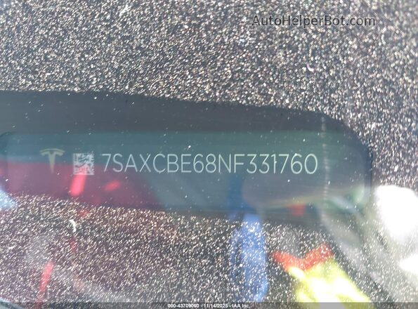 7SAXCBE68NF331760 2022 TESLA MODEL X Белый Вид подкапотного пространства