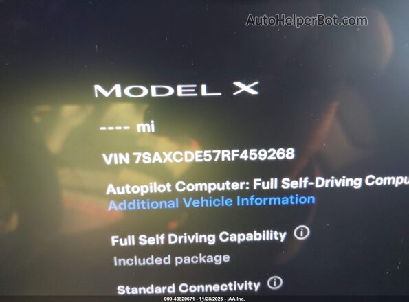 7SAXCDE57RF459268 2024 TESLA MODEL X Черный Вид подкапотного пространства