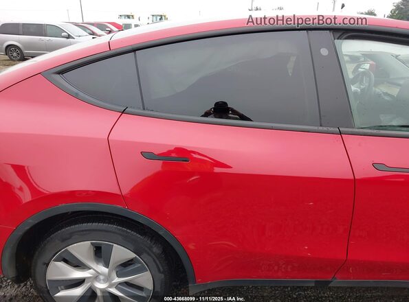 7SAYGDEE3NF461831 2022 TESLA MODEL Y Red Widok naklejki z numerem VIN