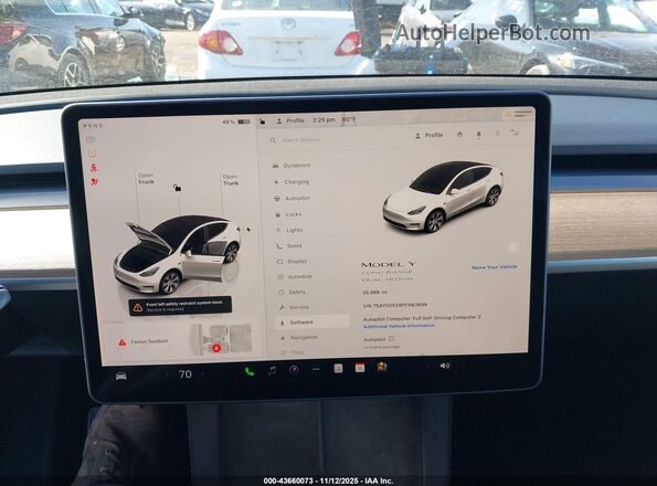 7SAYGDEE6PF683699 2023 TESLA MODEL Y White 