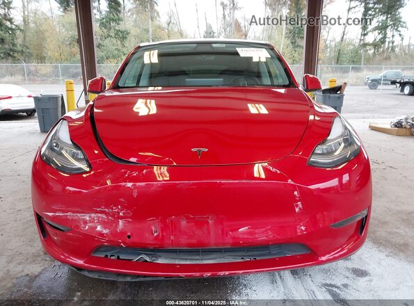 7SAYGDEE8NF479998 2022 TESLA MODEL Y Red Widok wnętrza z tyłu