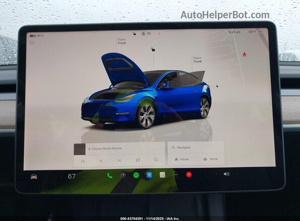 7SAYGDEE8NF504463 2022 TESLA MODEL Y Blue 