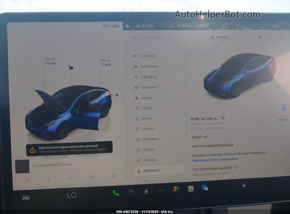 7SAYGDEE9SA355439 2025 TESLA MODEL Y Black 