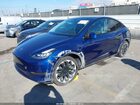 2022 Tesla Model Y Long Range Dual Motor All-wheel Drive Blue vin: 7SAYGDEEXNF393379