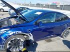 2022 Tesla Model Y Long Range Dual Motor All-wheel Drive Blue vin: 7SAYGDEEXNF393379