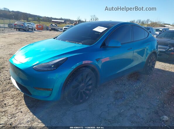 7SAYGDEF7NF554716 2022 TESLA MODEL Y Blue Przód lewy