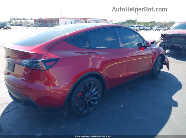 7SAYGDEF7SA349289 2025 TESLA MODEL Y Красный Задняя правая четверть