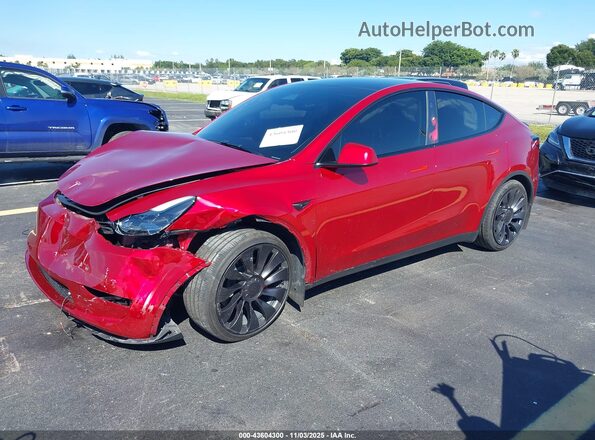 7SAYGDEF7SA349289 2025 TESLA MODEL Y Красный Передняя левая четверть