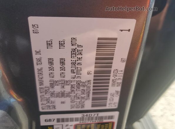 7SVAAABA2SX071696 2025 TOYOTA SEQUOIA Угольный Панорамный вид салона 360°
