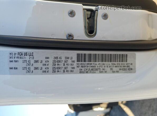 1C4PJMLX8KD398775 2019 JEEP GRAND CHER Белый Панорамный вид салона 360°