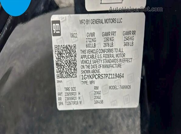 1GYKPCRS7PZ119464 2023 CADILLAC OTHER Черный Вид задней части салона