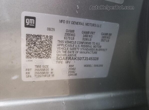 5GAERAKS0TJ145328 2026 BUICK ENCLAVE Серебряный Панорамный вид салона 360°