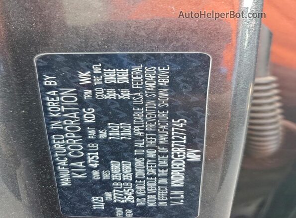 KNDPU3DG3R7127745 2024 KIA SPORTAGE Угольный Панорамный вид салона 360°
