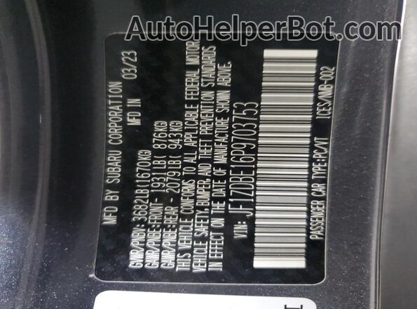 JF1ZDBE16P9703753 2023 SUBARU BRZ Серый Вид наклейки с VIN-кодом