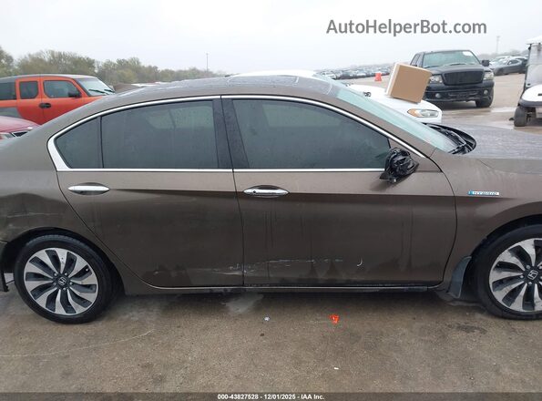 JHMCR6F52HC017593 2017 HONDA ACCORD HYBRID Коричневый Вид задней части салона