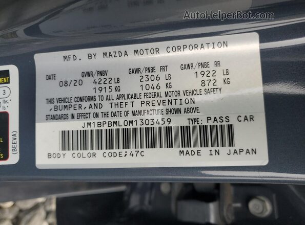 JM1BPBML0M1303459 2021 MAZDA 3 Серый Вид подкапотного пространства