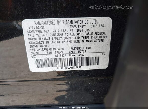 JN1AF0BAXRM434699 2024 NISSAN ARIYA Black Vista del compartimento del motor