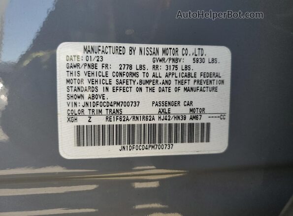JN1DF0CD4PM700737 2023 NISSAN ARIYA Серый Панорамный вид салона 360°