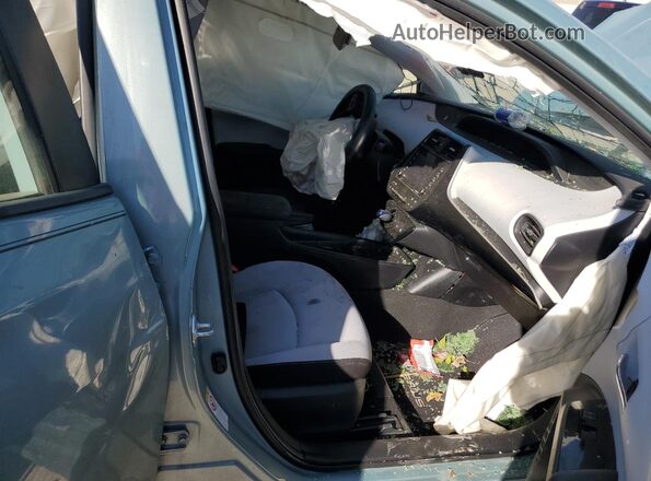 JTDKAMFU7M3139568 2021 TOYOTA PRIUS Бирюзовый Вид салона спереди