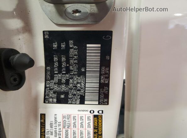 JTEMU5JR6M5855077 2021 TOYOTA 4RUNNER Белый Панорамный вид салона 360°