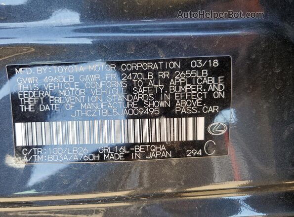 JTHCZ1BL5JA009495 2018 LEXUS GS Угольный Вид подкапотного пространства