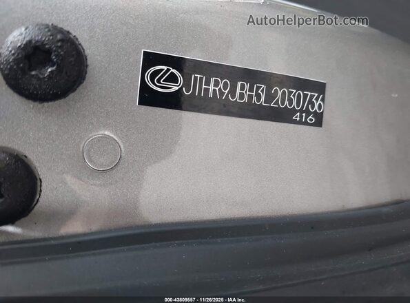 JTHR9JBH3L2030736 2020 LEXUS UX 250H Gray 