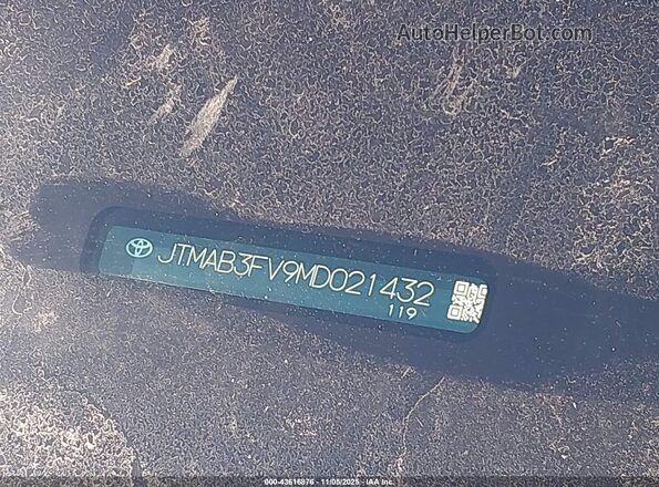 JTMAB3FV9MD021432 2021 TOYOTA RAV4 PRIME Серебряный Вид подкапотного пространства