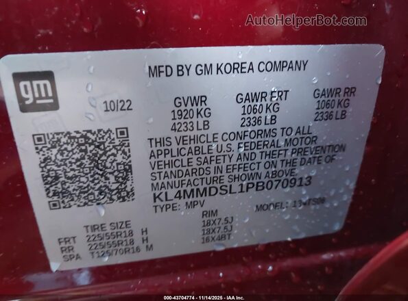 KL4MMDSL1PB070913 2023 BUICK ENCORE Red Engine compartment view
