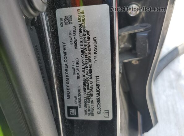 KL8CB6SA9JC461111 2018 CHEVROLET SPARK Black Vista de la etiqueta del VIN