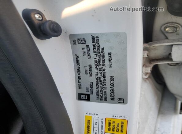 KL8CD6SA7JC475793 2018 CHEVROLET SPARK Белый Вид наклейки с VIN-кодом