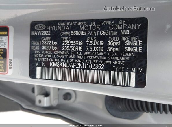KM8KNDAF2NU102352 2022 HYUNDAI IONIQ 5 Серый Вид подкапотного пространства