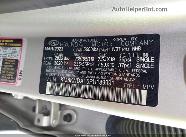 KM8KNDAF5PU189991 2023 HYUNDAI IONIQ 5 Silver Շարժիչի բաժամունքի տեսք