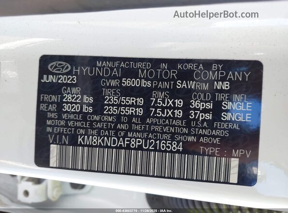 KM8KNDAF8PU216584 2023 HYUNDAI IONIQ 5 White Widok komory silnika