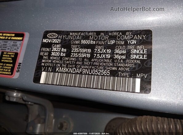 KM8KNDAF9NU052565 2022 HYUNDAI IONIQ 5 Синий 