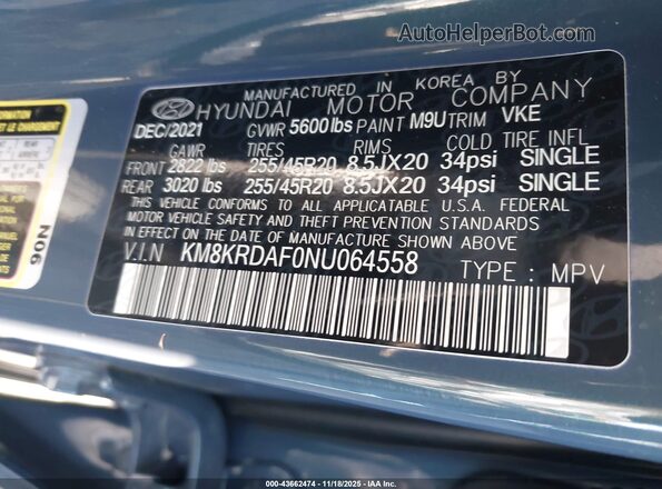 KM8KRDAF0NU064558 2022 HYUNDAI IONIQ 5 Синий Вид подкапотного пространства