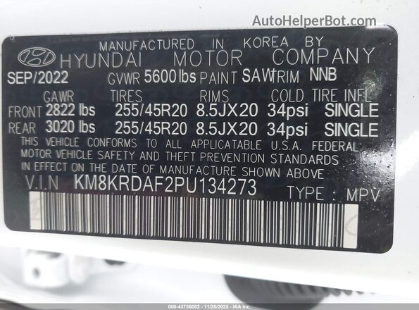 KM8KRDAF2PU134273 2023 HYUNDAI IONIQ 5 Белый Вид подкапотного пространства