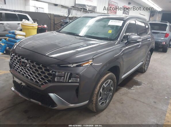 KM8S2DA17MU005644 2021 HYUNDAI SANTA FE HYBRID BLUE Gray Առջևի ձախ երեք քառորդ տեսարան