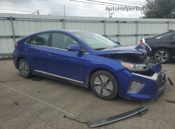 KMHC75LC1MU260879 2021 HYUNDAI IONIQ Синий Передняя правая четверть