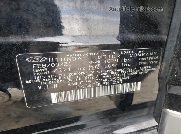 KMHC75LC2MU250846 2021 HYUNDAI IONIQ Черный Вид подкапотного пространства