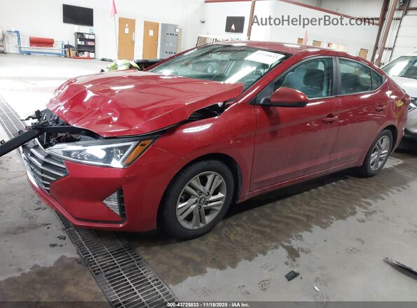 KMHD84LF8KU769189 2019 HYUNDAI ELANTRA Красный Передняя левая четверть