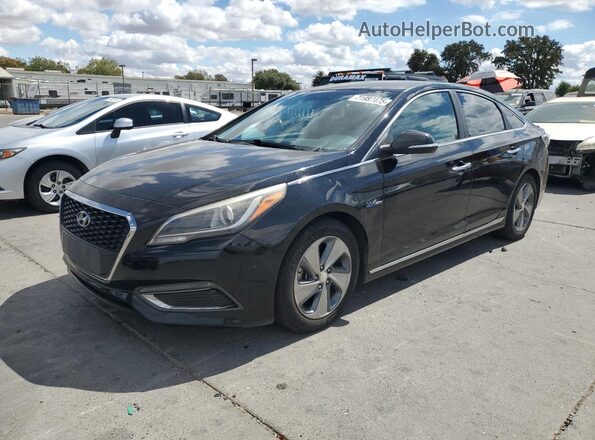 KMHE34L16GA019158 2016 HYUNDAI SONATA Черный Передняя левая четверть