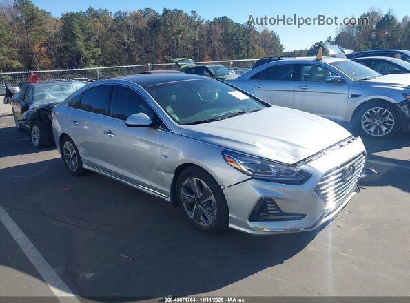 KMHE34L39KA093166 2019 HYUNDAI SONATA HYBRID Silver Front right