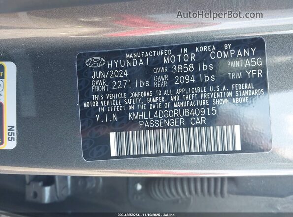 KMHLL4DG0RU840915 2024 HYUNDAI ELANTRA Серый Вид подкапотного пространства