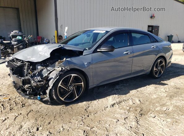 KMHLR4AF0MU147555 2021 HYUNDAI ELANTRA Серый Передняя левая четверть