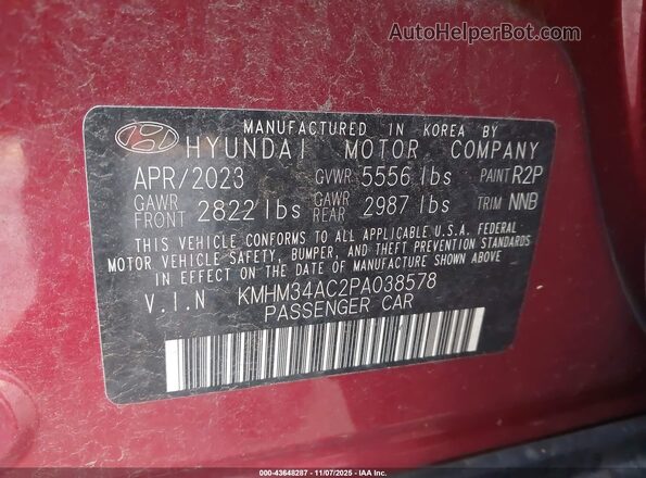 KMHM34AC2PA038578 2023 HYUNDAI IONIQ 6 Красный Вид подкапотного пространства