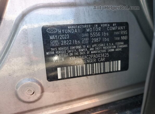 KMHM34AC2PA043425 2023 HYUNDAI IONIQ Silver ძრავის განყოფილების ხედი