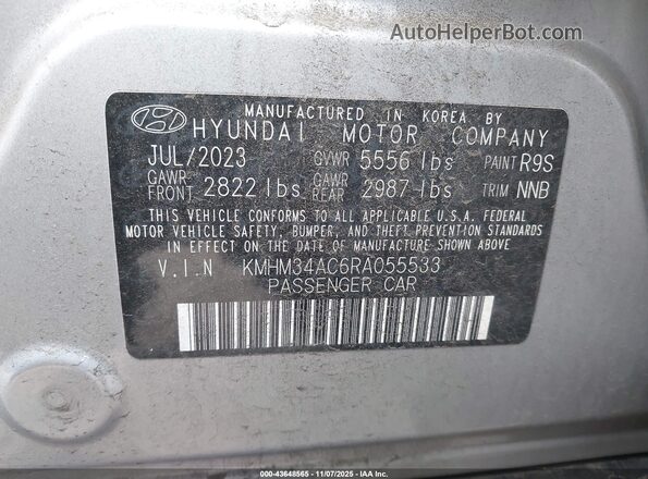 KMHM34AC6RA055533 2024 HYUNDAI IONIQ 6 Silver Вид підкапотного простору
