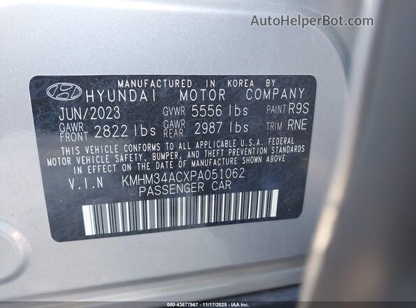 KMHM34ACXPA051062 2023 HYUNDAI IONIQ 6 Gray Vista del compartimento del motor
