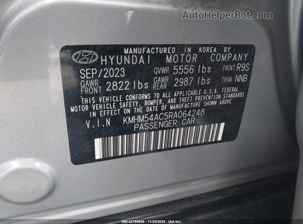 KMHM54AC5RA064248 2024 HYUNDAI IONIQ 6 Gray ძრავის განყოფილების ხედი