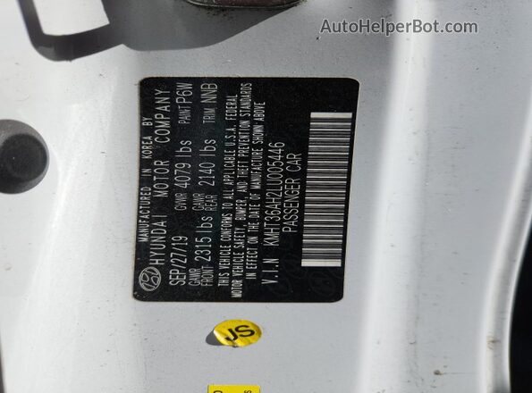 KMHT36AH2LU005446 2020 HYUNDAI VELOSTER White Widok komory silnika